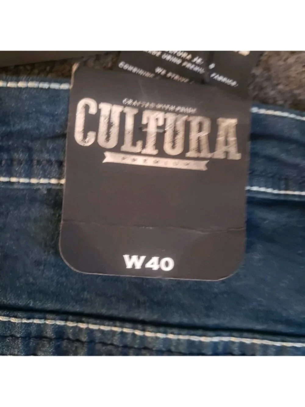 NWT Cultura Dark Blue Dark Wash Denim Shorts Size 40 Stretch 5-Pocket Button